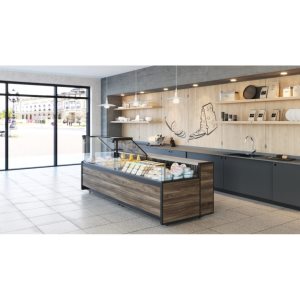 Витрина холодильная Carboma GC111 SM 1,25-2 (открытая) (1008 (Темный дуб)) - Изображение 2