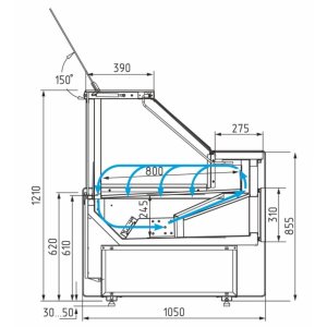 Витрина холодильная Carboma GC111 VM 0,94-1 (1010 Мариель) (динамика, газлифт, без боковин) - Изображение 6