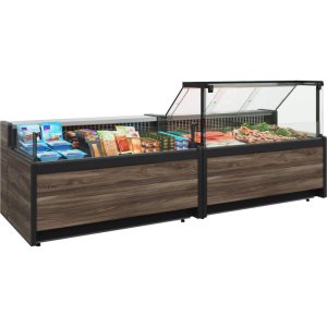 Витрина холодильная Carboma GC111 SP 0,94-1 (1008 Темный дуб) (газлифт без боковин) - Изображение 3