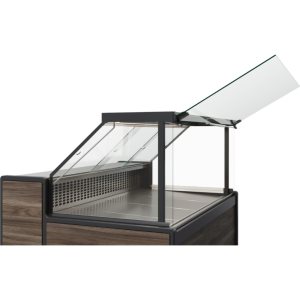 Витрина холодильная Carboma GC111 SP 1,25-1 (1008 Темный дуб) (газлифт без боковин) - Изображение 2