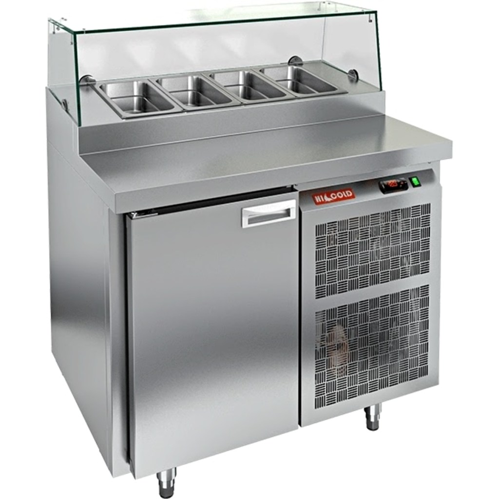 Стол холодильный для пиццы HiCold PZ1-1GN (1/3) стекло