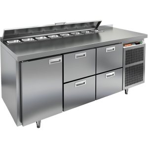 Стол холодильный для салатов HiCold SL1-122GN (1/3) с крышкой