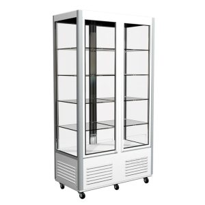 Витрина кондитерская Carboma D4 VM 800-1 (R800C Carboma) (INOX) 2 дверцы, стеклянные полки