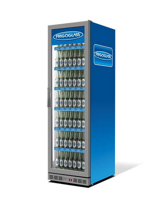 Шкаф холодильный Frigoglass MAX 450 Серый/механический замок/6 полок/6 цд/2 LED верх+ бок/конртроллер, IP 24