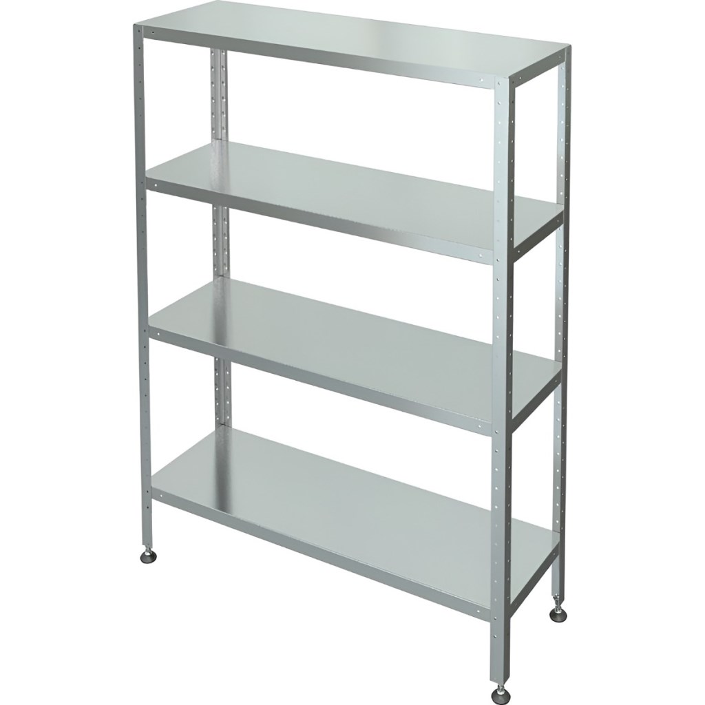 Стеллаж с 4-я сплошными полками МХМ С-4-0,4/1,0/1,8 (нержавейка) 